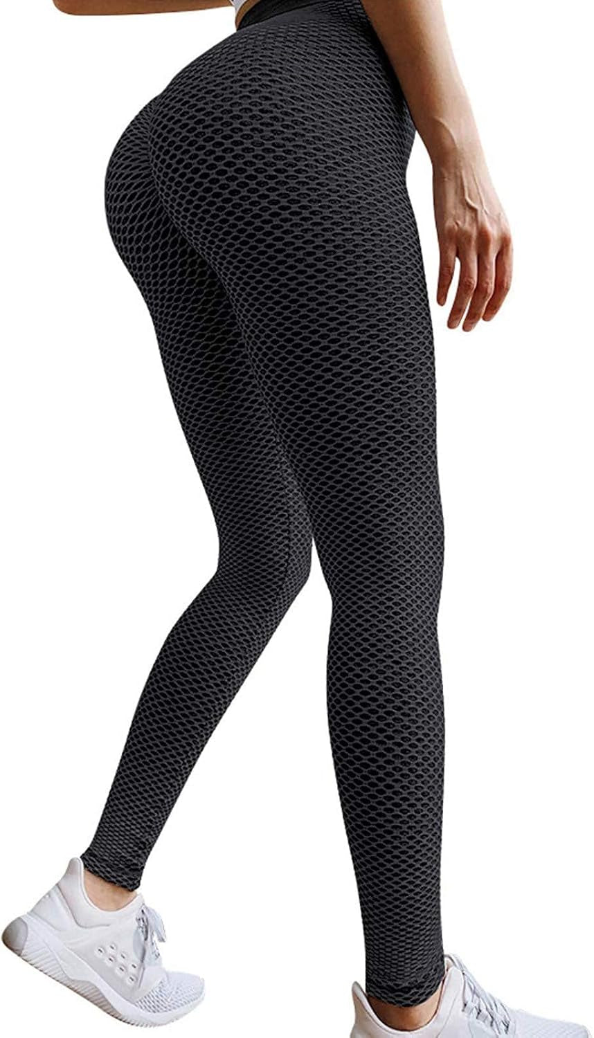 Women Butt Lift Leggings High Waist Leggings Workout Slimming Pants Booty Mesh Tights Textured Tights Leggings